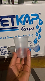 Petkap 180 cc şeffaf plastik bardak 100 adet